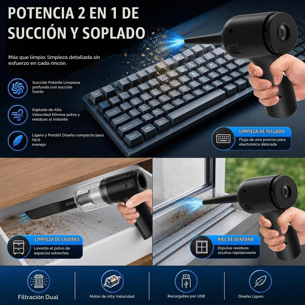 Mini Aspiradora De Auto Portatil