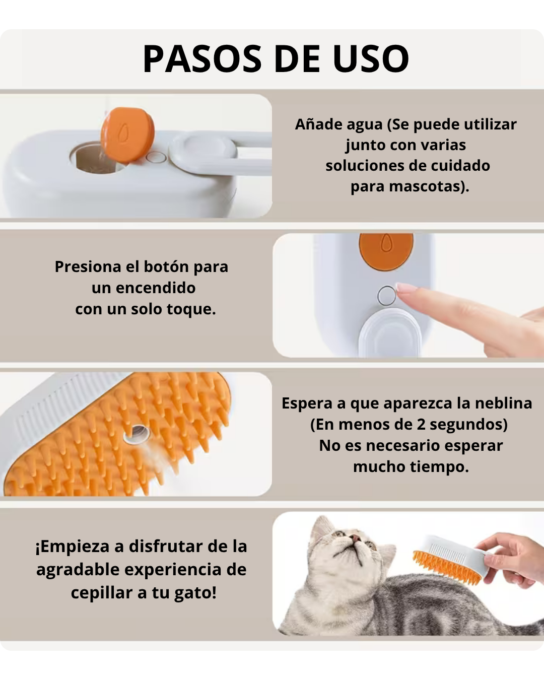 Cepillo a Vapor para Mascotas
