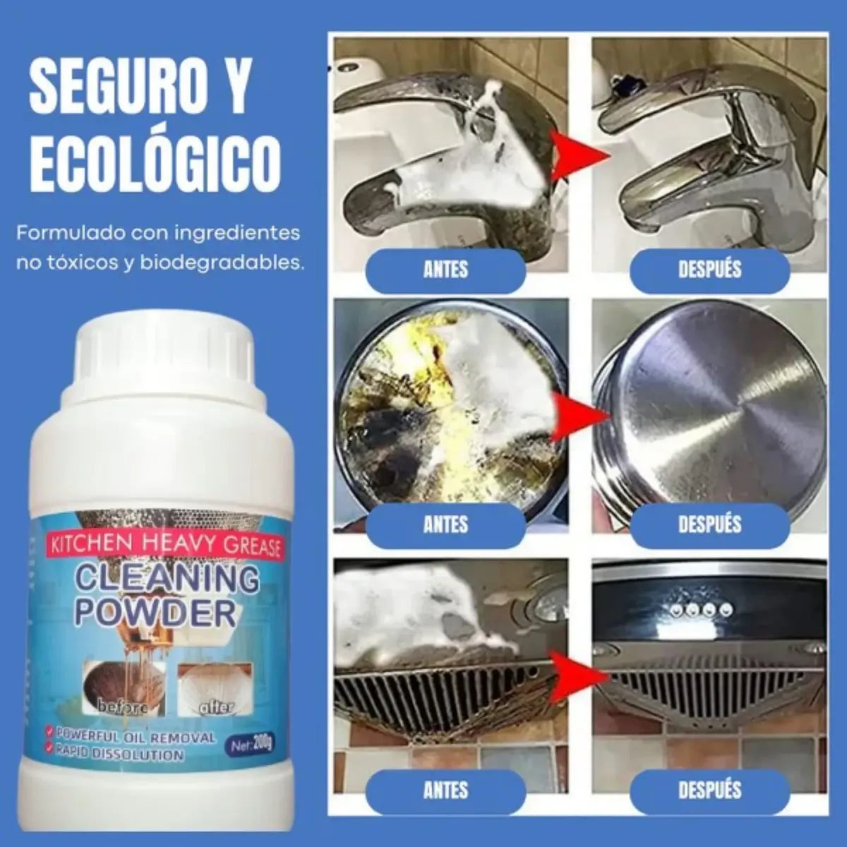 Polvo Anti Grasa Y Oxido De Cocina