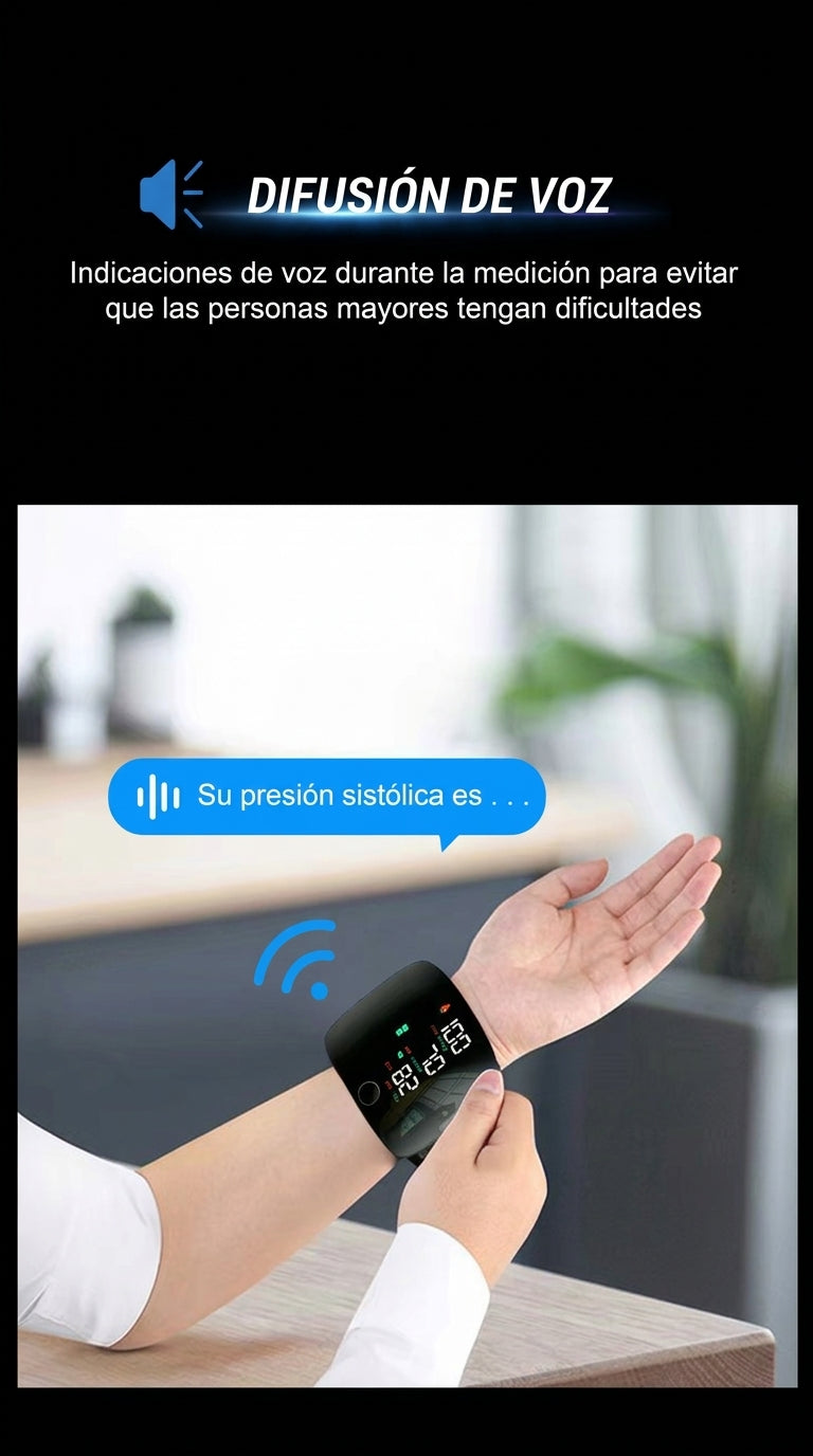 Tensiómetro Digital De Muñeca Pantalla Led Con Voz Memoria