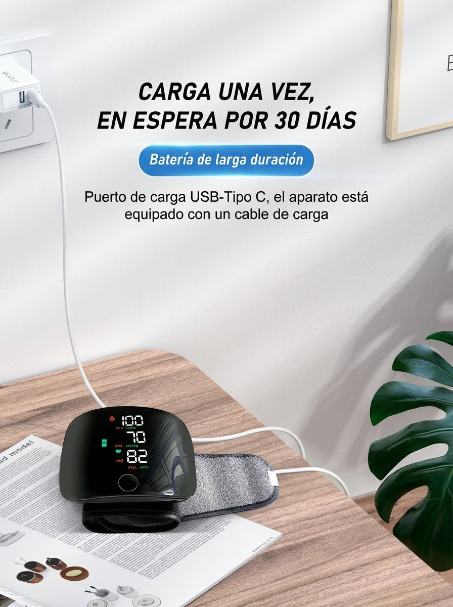 Tensiómetro Digital De Muñeca Pantalla Led Con Voz Memoria
