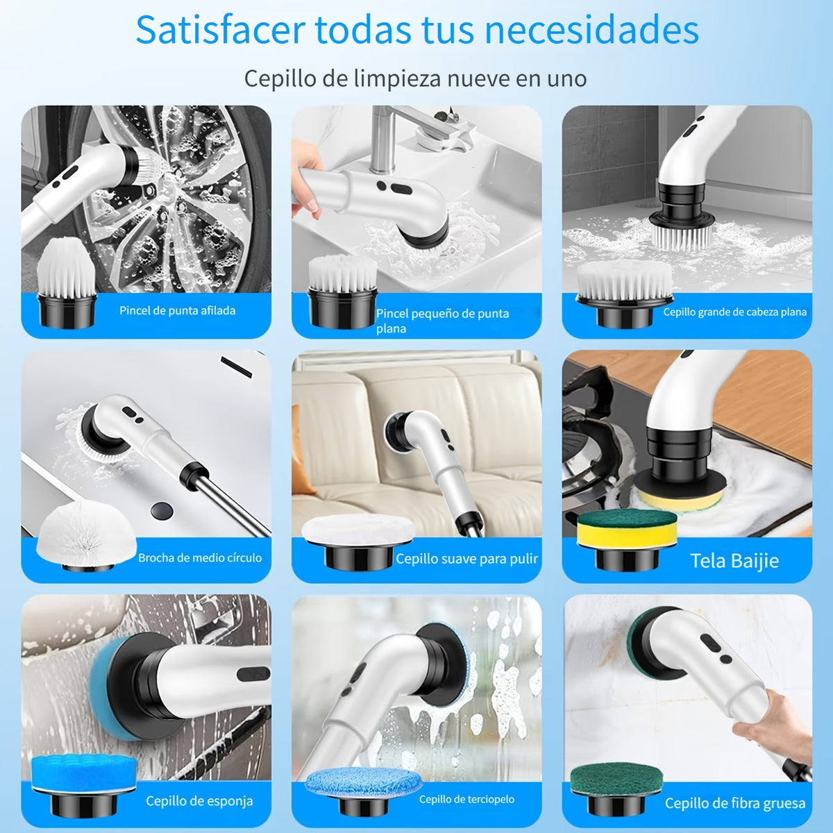 Cepillo de Limpieza Inalámbrico 7 en 1
