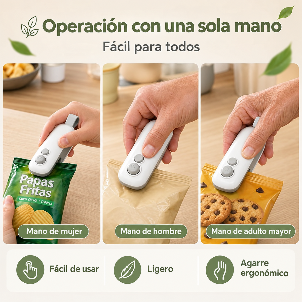 Selladora de Bolsas Recargable Portatil